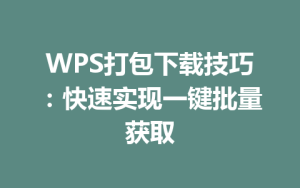 WPS打包下载技巧:快速实现一键批量获取