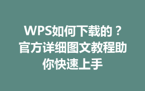 WPS如何下载的?官方详细图文教程助你快速上手