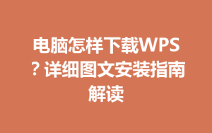 电脑怎样下载WPS?详细图文安装指南解读