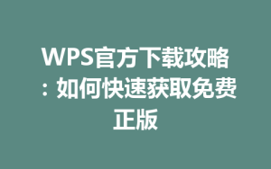 WPS官方下载攻略:如何快速获取免费正版