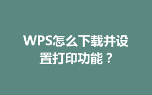WPS怎么下载并设置打印功能?