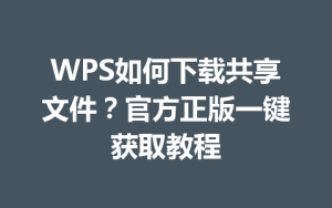 WPS如何下载共享文件？官方正版一键获取教程
