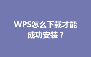 WPS怎么下载才能成功安装？