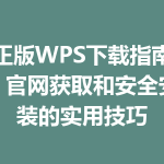 正版WPS下载指南：官网获取和安全安装的实用技巧
