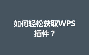 如何轻松获取WPS插件？