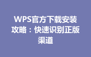WPS官方下载安装攻略:快速识别正版渠道