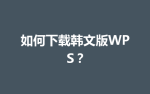 如何下载韩文版WPS?