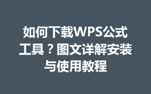 如何下载WPS公式工具?图文详解安装与使用教程
